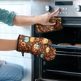 thumbnail image 2 of Fall Pumpkins Leaves Pattern Kitchen Oven Mitt and Pot Holder Sets 2 Pcs for Baking, Cooking and Grilling, Heat Resistant Up To 392 °F, 2 of 7