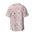 thumbnail image 6 of PAYOHTO Rose Gold Flower Shape Mens Hawaiian Casual Short-sleeved Shirt Tropical Summer Beach Button Down Shirts, 6 of 7