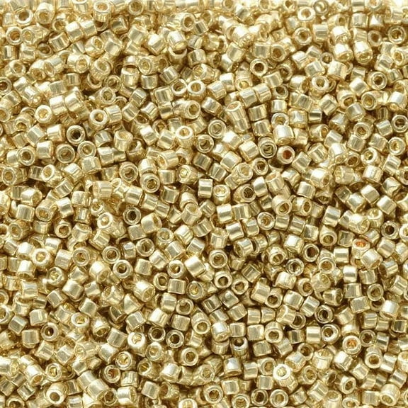 Miyuki Delica Seed Beads DB2501 11/0 Duracoat Galvanized Pale Gold 7.2 Grams
