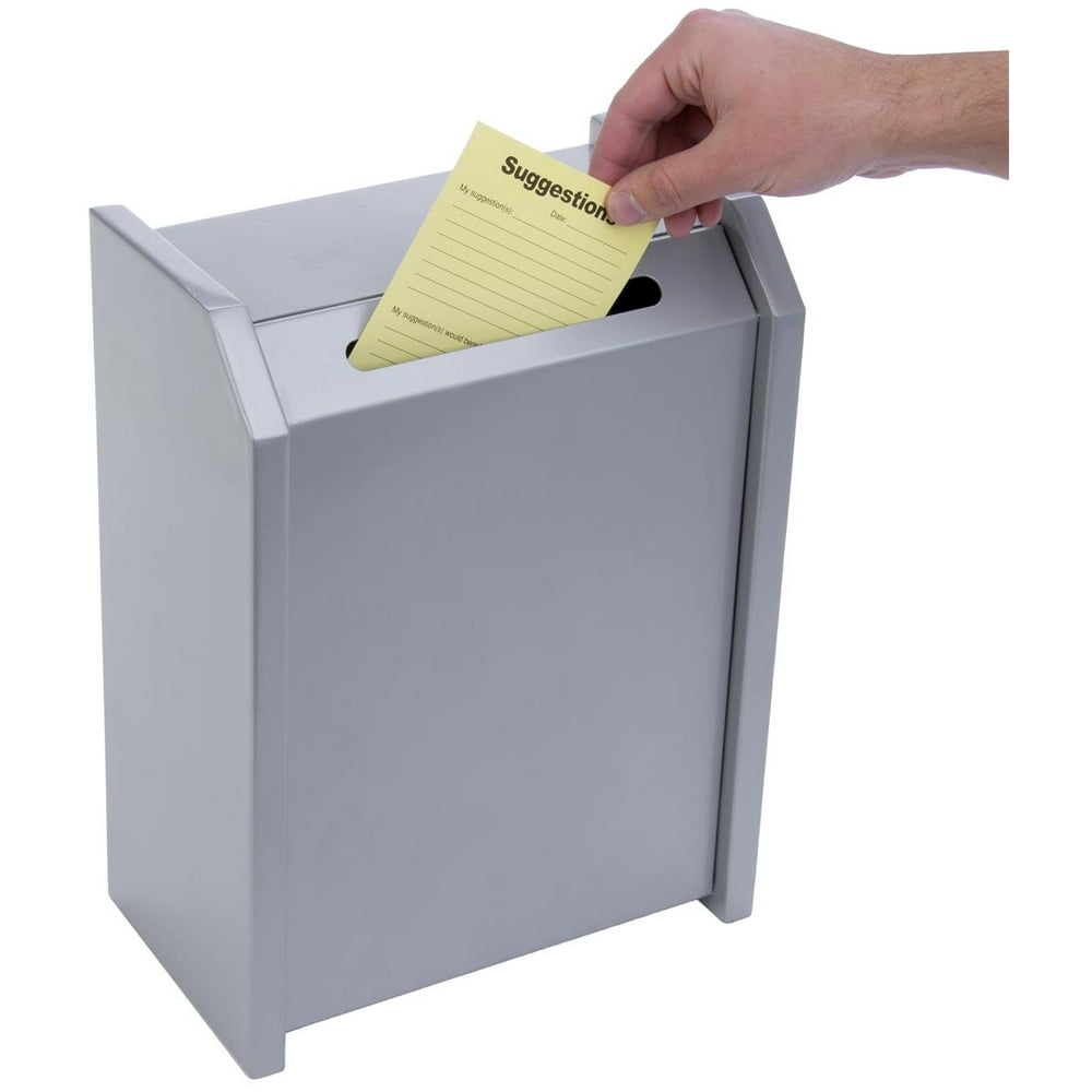 Displays2go Wall Mounted Employee Suggestion and Comment Box, Locking