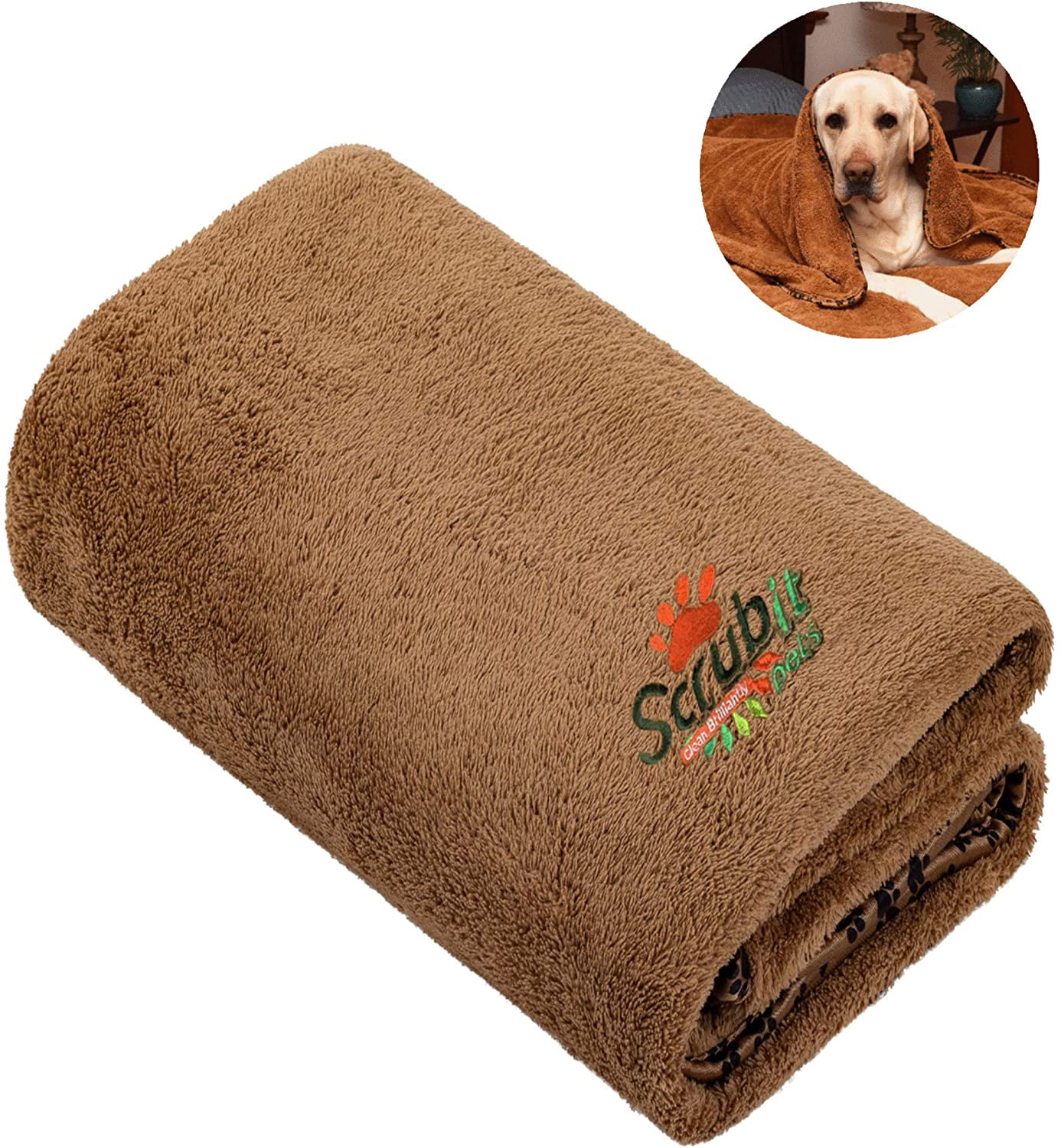 SCRUBIT Pet Blanket for Dogs and Cats, Large Fleece 53” x 31.5” to Keep