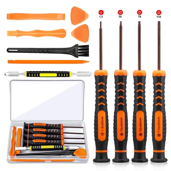 TSV T6 T8 T10 Torx Security Screwdriver Set with Cross 1.5 Magnetic Screwdriver Repair Tool Kit Suitable for Xbox One Xbox 360, PS3/PS4/PS5, Nintendo Switch, Laptop, Macbook, iPhone, Watch, Glasses