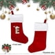 thumbnail image 4 of VEYLIN Christmas Stockings with Letters, 20 Inch Plush Christmas Stockings Embroidered Stockings Large Christmas Stockings for Girls/Boys Red LetterE, 4 of 5