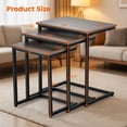 thumbnail image 5 of Furnibear 3 Pieces Multifunctional Coffee End Table Set, Oak, 5 of 9