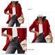 thumbnail image 4 of Chaqueta de traje de color sólido slim fit manga larga casual mujer chaqueta de oficina para otoño primavera rojo XXL, 4 of 4