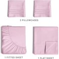 thumbnail image 2 of 4 PC Queen Size Sheet Set - Breathable & Cooling Sheets - Hotel Luxury Bed Sheets - Extra Soft - Deep Pockets - Easy Fit - 4 Piece Set - Wrinkle Free - Comfy – Light Pink Bed Sheets - Queens Sheets, 2 of 5