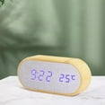 thumbnail image 1 of Xihbxyly Reloj Despertador Digital de Madera con Pantalla Led, Brillo Ajustable, 4 Modos de Alarma, Alimentación Por Usb, Elegante Decoración para Dormitorio, Batería de Respaldo, Tamaño 13,8 X 5,6 X, 1 of 7