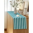 thumbnail image 4 of Table Runner 90 Inches Long for Kitchen Dining, Teal Striped Dresser Scarf Farmhouse, Dining Table Decorations for Wedding/Parties, Simple Art Vertical Stripe Farmhouse 13 x 90 In, 4 of 8