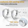 thumbnail image 5 of PROSTEEL 925 Sterling Silver Small Hoop Earrings for Women White Cubic Zirconia Cute Earring Mom Daughter's Birthday Christmas Gift, 5 of 8