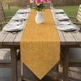 thumbnail image 6 of Amber Table Runner Linen Burlap Table Runner 60 Inches Long Farmhouse Vintage Amber Solid Color Modern Dresser Scarves for Kitchen Island Coffee Dining Room Party Wedding Holiday Decor 13"x60", 6 of 8