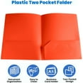 thumbnail image 6 of Djiypn Plastic Folders With Pockets Heavy Duty Pocket Folders Letter Size File Folders For Documents Office School,Plastic,orange, 6 of 9