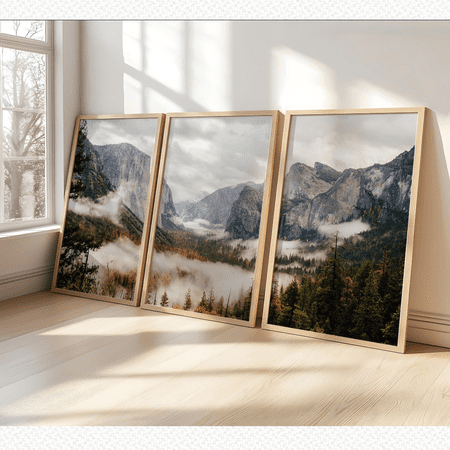 National Park Travel Yellowstone Yosemite Rocky Mountain Poster Set Set 3 , Poster Only