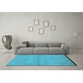 thumbnail image 3 of Ahgly Company Indoor Round Oriental Light Blue Traditional Area Rugs, 6' Round, 3 of 4