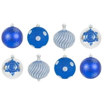 Christmas By Krebs Decorative Ball Ornament, 6 Inch, Blue & Silver (Pack of 8)