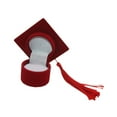 thumbnail image 4 of Fashion Doctor Hat Shape Caja de aretes de almacenamiento de joyas Regalo de graduación rojo, 4 of 8