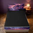 thumbnail image 4 of Homewish Red Moon Mountain Zipper Queen Comforter Set with Fitted Sheet and 2 Pillowcases, Nature Theme Zipper Bedding Set, Black Reversible, 4 of 7