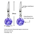 thumbnail image 2 of 14k White Gold Plated 8.5 mm Naked Drill Super Sparkle Crystal Earrings For Women, 2 of 5