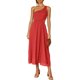 thumbnail image 2 of SAYOO vestidos largos acampanados para mujer 2022, verano sin mangas de un hombro fruncido Color sólido recorte de una pieza SAYOO casual, 2 of 7