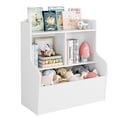 thumbnail image 1 of Yeshouse organizador de juguetes y estantería infantil de 76 cm, 3 niveles, librería de madera con amplio estante superior, ideal para dormitorios, salas de juegos o guarderías, 1 of 8