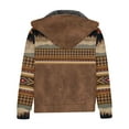 thumbnail image 5 of Mens Western Aztec Print Fleece Jacket,Men's Hooded Sweatshirt Tribal Aztec Printed Long Sleeve Pullover Sweatshirt Thicken Warm Vintage Graphic Hoodies Tops 2023, 5 of 7