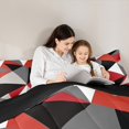 thumbnail image 5 of Homewish Red Gray Geometric Bedding Comforter Set,Triangle Plaid Pattern Twin Comforter Sets,Modern Abstract Grid Bedding Set For Boys Girls,Microfiber Bedroom Decor Reversible,2-Piece, 5 of 8