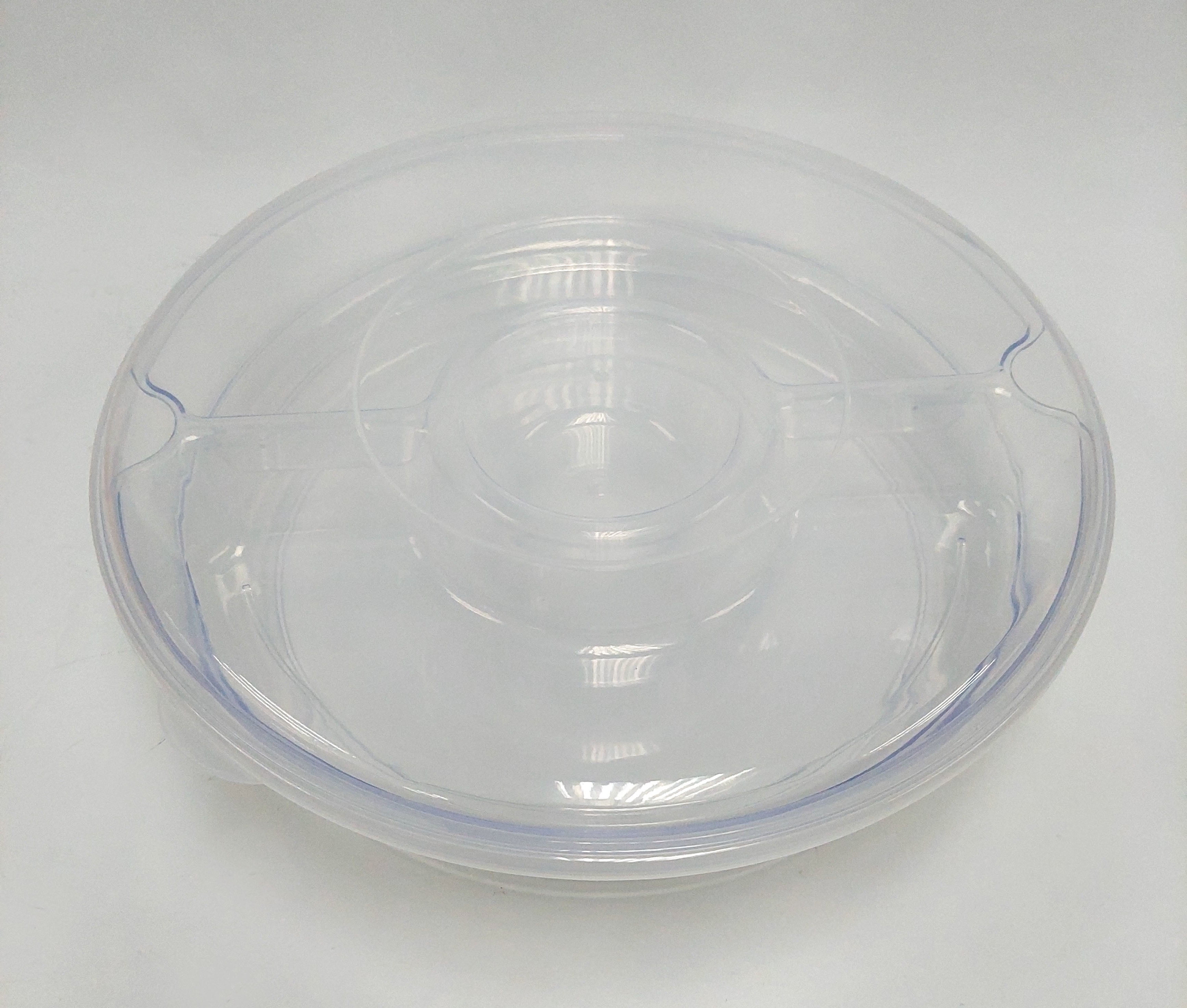 Mainstays Plastic 13.4" Rounded on Ice Multipurpose Round Shape Tray, Round, Clear, 3-Pc