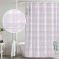 thumbnail image 5 of Eucalyptus Leaves Shower Curtain, Waterproof Shower Curtains for Bathroom, Pink Plaid Summer Botanical Washable Fabric Bathtub Curtain Set Bath Decor with 12 Hooks Long 72"x84", 5 of 8