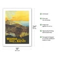 thumbnail image 2 of Mount Vesuvius Volcano and the Gulf of Naples Italy - Vintage Railroad Travel Poster by Mario Borgoni c.1925 - Bamboo Fine Art 290gsm Paper Print (Unframed) 18x24in, 2 of 4