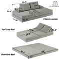thumbnail image 3 of King Size Futon Sofa Bed, Boneless Foldable Couch Bed, Fuffy Chenille Fabric Sofa, Chaise Lounge, Multi-Functional DIY Modern Upholstered Deep Seat Couch for Living Room & Office(Light Grey), 3 of 10