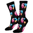 thumbnail image 3 of Socks for Men Women LSQii Cute Printed Ribbed Cotton Crew Socks Casual Daily Wear Comfort Cozy Streetwear for Sports,Athletic Style,Funny Gift,Size 5-10, Black, 3 of 7