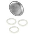 thumbnail image 1 of Univen Filtro de espresso y sellos de junta de 2,5" (64 mm) compatibles con cafeteras de aluminio Bialetti de 6 tazas, 1 of 5