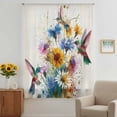 thumbnail image 3 of Hummingbird Sheer Curtains 45 Inches Long, Spring Vintage Oil Painting Sunflowers Beige Light Filering Curtains, Breathable Simi Curtain Privacy Drapes for Kitchen Bathroom Small Window Treatment, 3 of 9