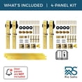 thumbnail image 3 of Rio Salto Gold Bifold Sliding Barn Door Hardware Kit Heavy Duty Metal Track System with Matching Knobs Gold Bi-Fold Barn Door Bifold Closet Doors, Bi-Folding 64" Track for 4 Doors, 4 Rollers No Door, 3 of 9