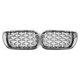 thumbnail image 3 of Diamond Style Car Front Grille Mesh Grill For BMW 3 Series E46 4 Door 2002-2005 Chrome ABS Plastic, 3 of 6
