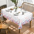 thumbnail image 4 of 4th of July Tablecloth 60x84 Inch, Patriotic Pure Tricolor Stars Independence Day Memorial Day Table Cover for Party Picnic Dinner Decor, 4 of 6