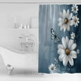 thumbnail image 4 of Small Stall Shower Curtain 36x78 Inch Narrow Half Size Elegant White Daisy Bath Curtains Bathroom Decor Pastoral Farmhouse Butterfly Floral Waterproof Fabric Shower Curtain Set with Hooks 36 Inch, 4 of 6