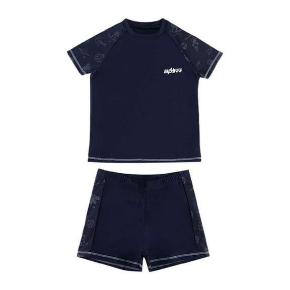 Hienoo Boys Quick Drying Swimsuit Short Sleeve Rash Guard Shorts Swimming Outfits