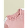 thumbnail image 6 of Wassery Toddler Girl Fall Outfits Set 6M 12M 18M 24M 2T 3T Baby Girl Long Sleeve Contrast Color Sweatshirt Tops and Elastic Waist Sweatpants 2Pcs Casual Autumn Clothing for Infant Girl, 6 of 9