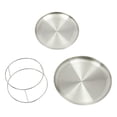thumbnail image 4 of 2 Tiers Food Serving Riser Seafood Plate Round Plate Rack Silver Tray Stand, 4 of 19