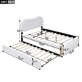 thumbnail image 2 of Harper & Bright Designs Full Size Upholstered Platform Bed with Trundle, Modern Berber Fleece Bed Frame for  Boys Girls Bedroom, White, 2 of 11