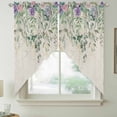 thumbnail image 2 of Eucalyptus Leaves Swag Curtains for Kitchen/Bedroom/Living Room, Sage Green Summer Botanical Weeping Scalloped Curtains 63 Inch Long, Window Swag Topper Curtains Valances 2 Panels Set 36"x63", 2 of 8