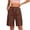 *Brown, variant on Women's Drawstring Elastic Waist Cargo Shorts with Button and Pockets ,Casual Solid Color Summer Short Beige,Women's Plus XXL