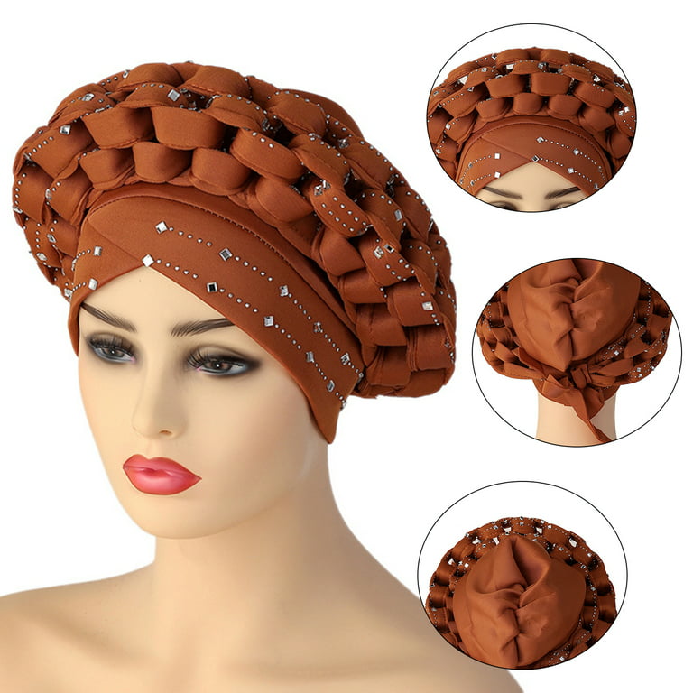 Biplut Turban Cap Cross Adjustable Lady Lightweight Windproof Head