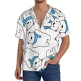 thumbnail image 3 of Wukai Scarf Bear Men's Casual Short-Sleeve Button Down Shirt - Lightweight Summer Dress Shirt for Daily Wear-X-Large, 3 of 7