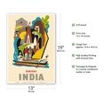 thumbnail image 2 of Banaras (Varanasi) - India - Dashashwamedh Ghat Ganges River - Vintage Travel Poster c.1957 - Master Art Print (Unframed) 13in x 19in, 2 of 4