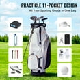 thumbnail image 4 of KFFKFF Golf Cart Bag with 14-Way Divider Top, Golf Cart Bag, Nylon, 16.1×14.6×36 in, White Color-Block, 4 of 9