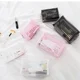 thumbnail image 4 of Bolsa de maquillaje portátil, transparente, impermeable, a rayas, con cremallera, organizador de cosméticos, bolsa de viaje para artículos de tocador para mujer 2022, 4 of 5