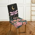 thumbnail image 3 of Xoenoiee Dragonfly Moon Flower Print Dining Room Chair Covers Slipcovers Spandex Super Fit Stretch Removable Washable Kitchen Parsons Chair Cover Protector for Dining Room, Hotel, Ceremony, 1 Set, 3 of 7