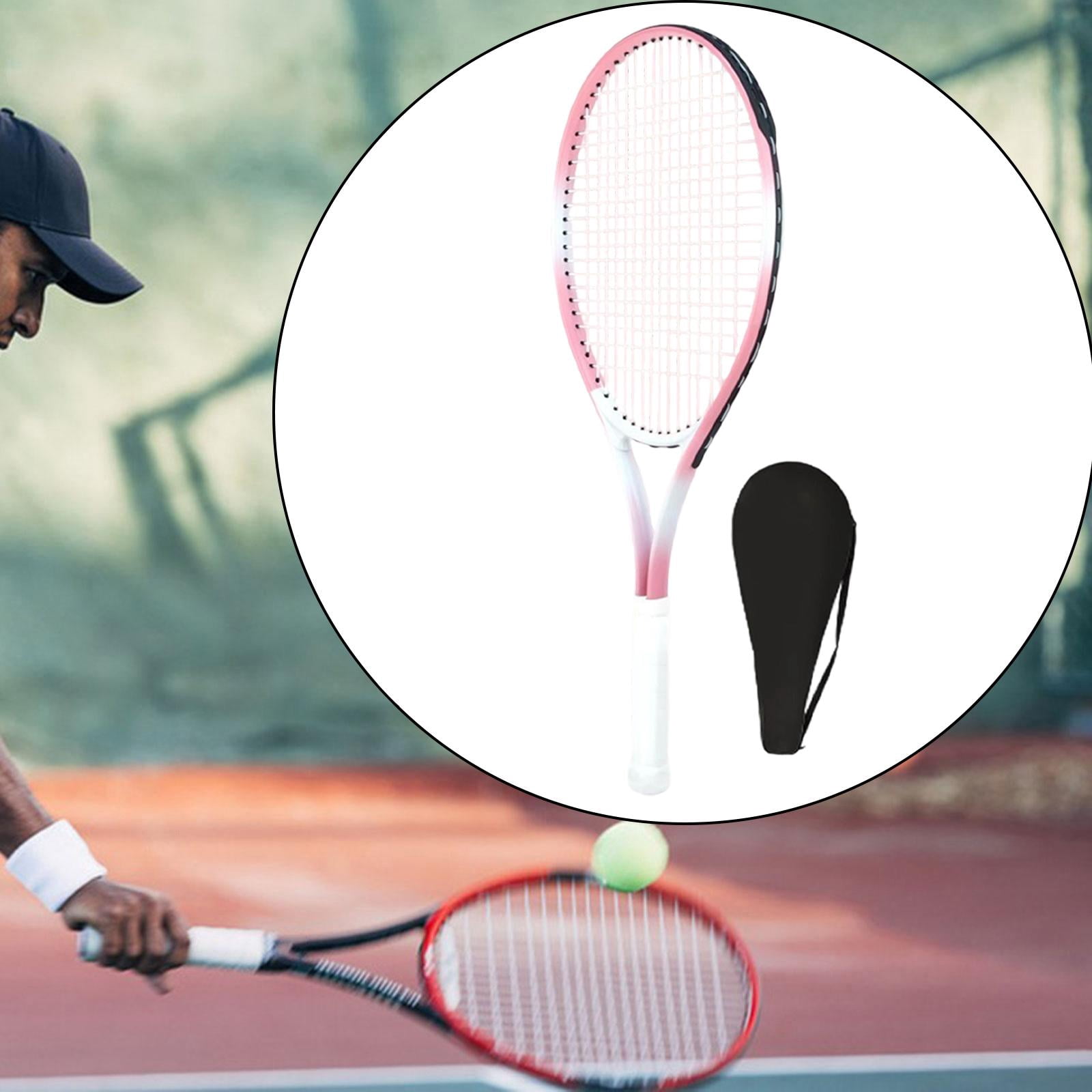 Axioma Adult Alloy Tennis Racket Portable Pre Strung Racket for Training Tennis Racquet Pink