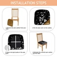 thumbnail image 4 of Black Gothic Sun Moon Flower Pattern Seat Covers for Dining Room Chairs Set Of 4,Stretch Printed Washable Chair Seat Cover with Elastic Ties and Button,Removable Waterproof Couch Cushion Covers, 4 of 6